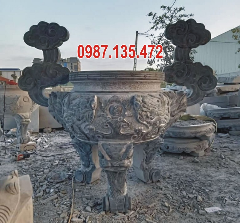 Điêu khắc bia mộ và lư hương bằng đá tự nhiên...