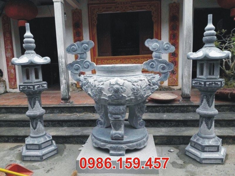 Điêu khắc bia mộ và lư hương bằng đá tự nhiên...