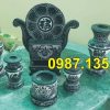 Bộ lư hương đá tai mây