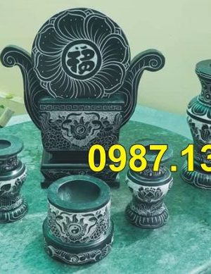 Bộ lư hương đá tai mây