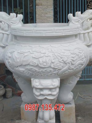 Mẫu lư hương đá trắng bán tại hà nội